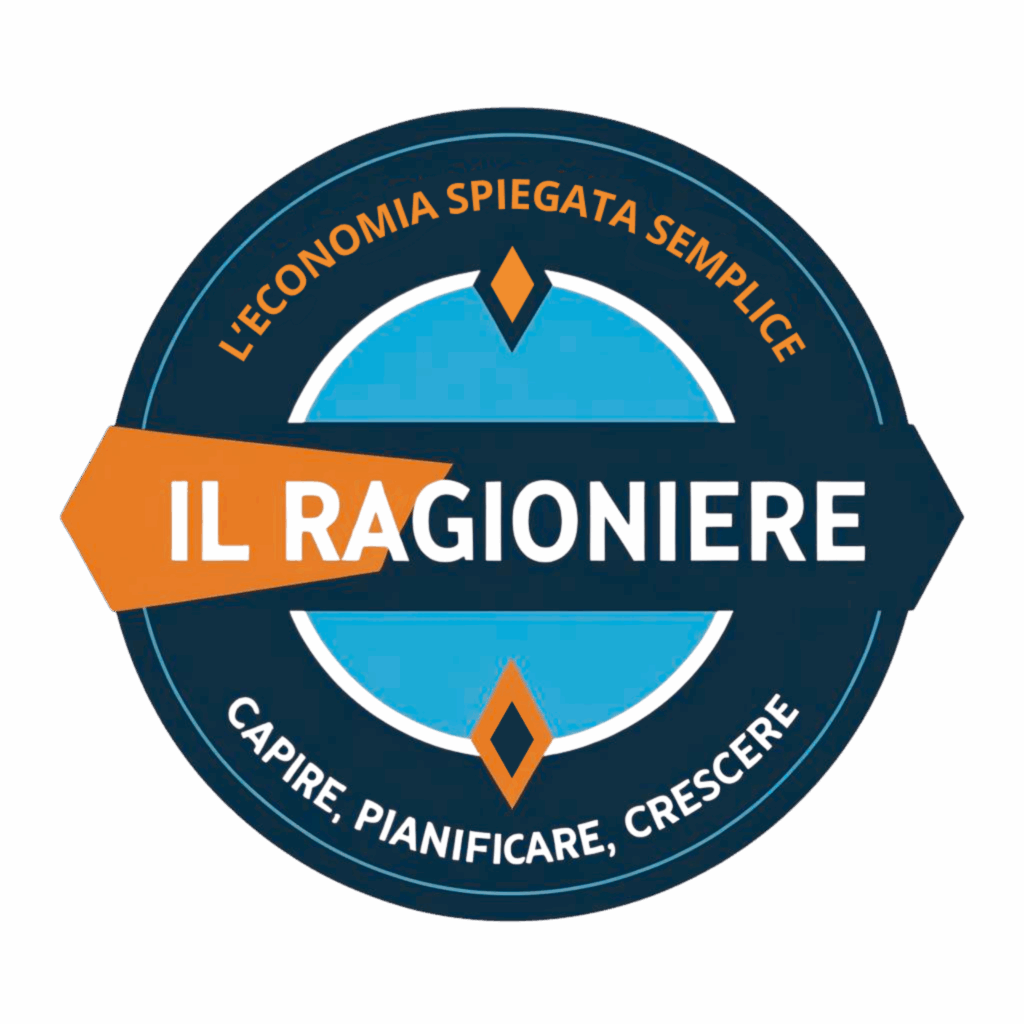 Logo de “Il Ragioniere” con il claim “L’economia spiegata semplice. Capire, pianificare, crescere.”