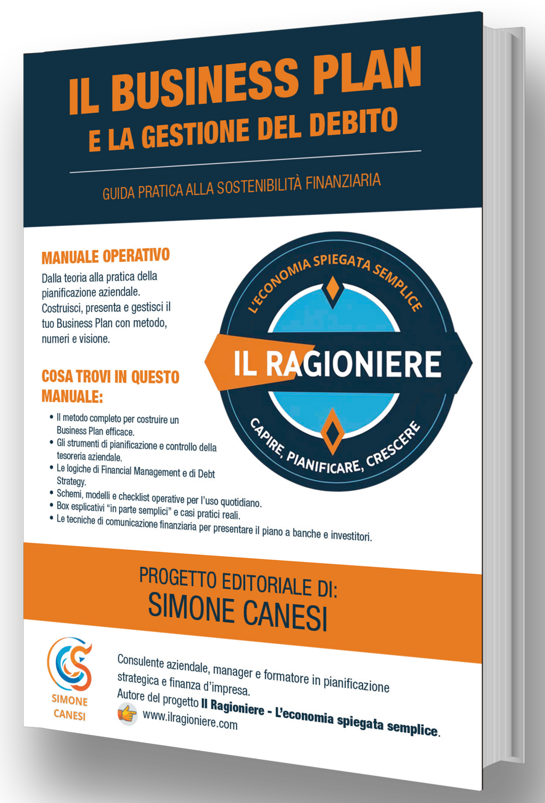 Copertina del manuale Il Business Plan e la gestione del debito di Simone Canesi.